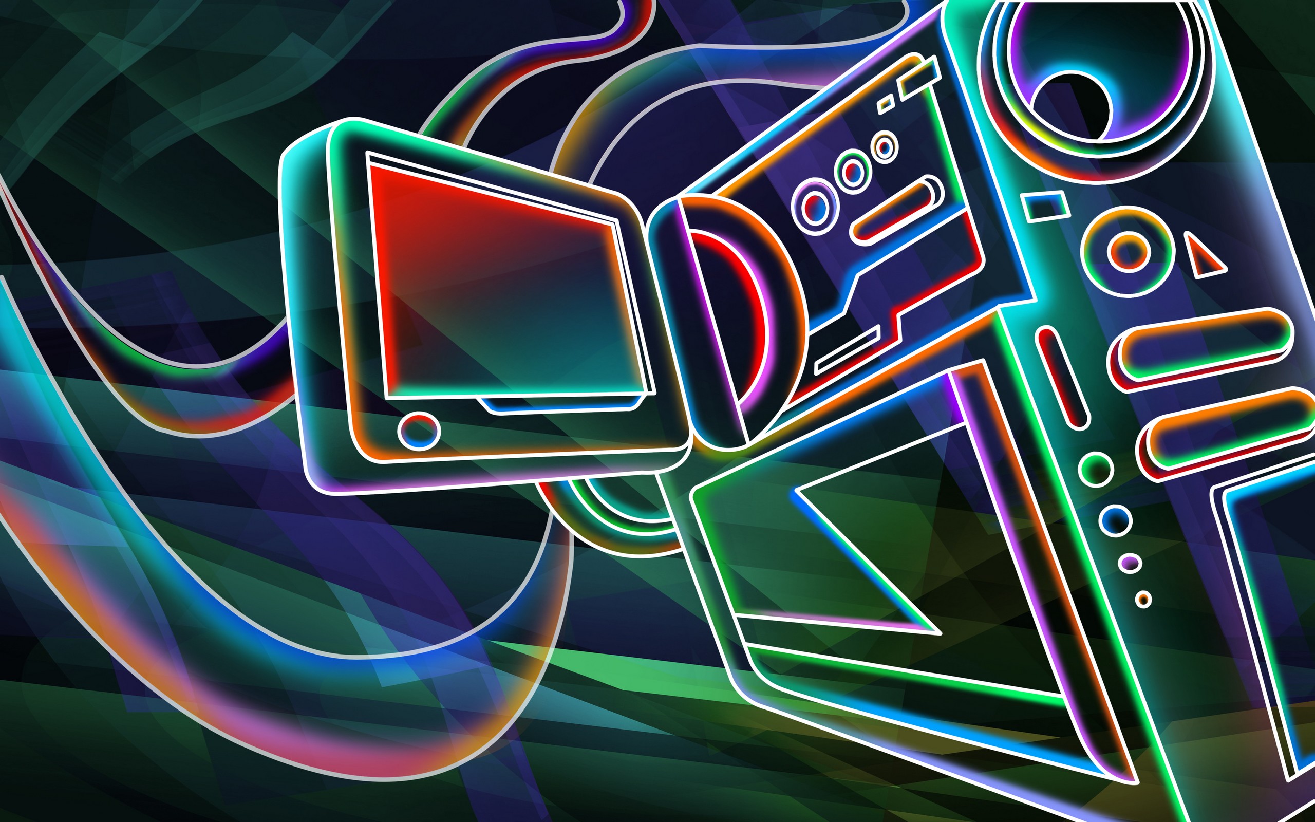 neon 3d wallpaper desktop